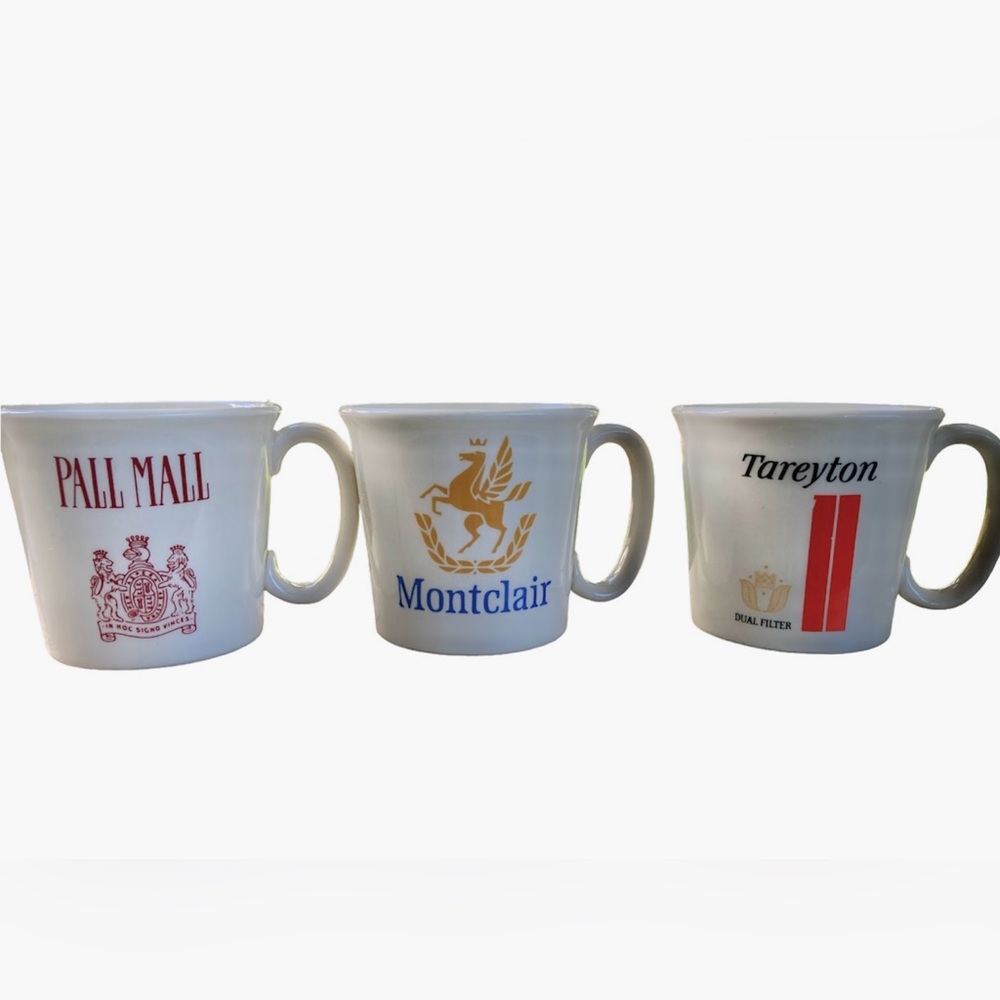 Rare Vintage Salem Cigarette/Radio Mugs Gold Pall Mall Montclair Tareyton